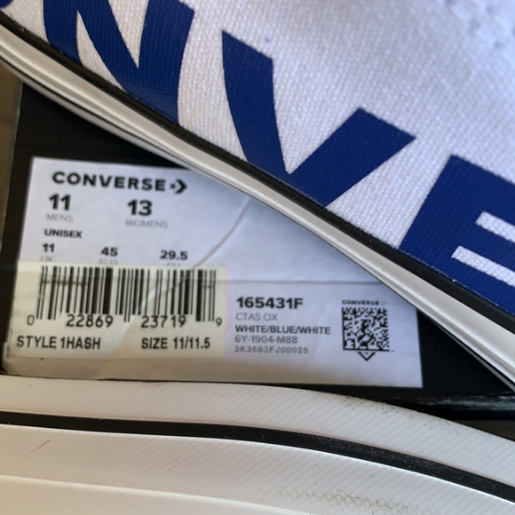 CONVERSE CTAS OX WHITE/BLUE/WHITE MEN’S - Picture 15 of 15